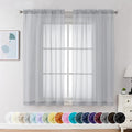Chyhomenyc Sheer Curtains 63 Inch Length 2 Panels, Light Grey | Light Filtering by Chyhomenyc