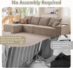 140" Sectional Cloud Couch for Living Room, Modular Floor Deep-Seat Sofa - Image 3