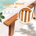Devoko Patio Set 3 Piece Acacia Wood Outdoor Furniture Conversation Seat - Image 4