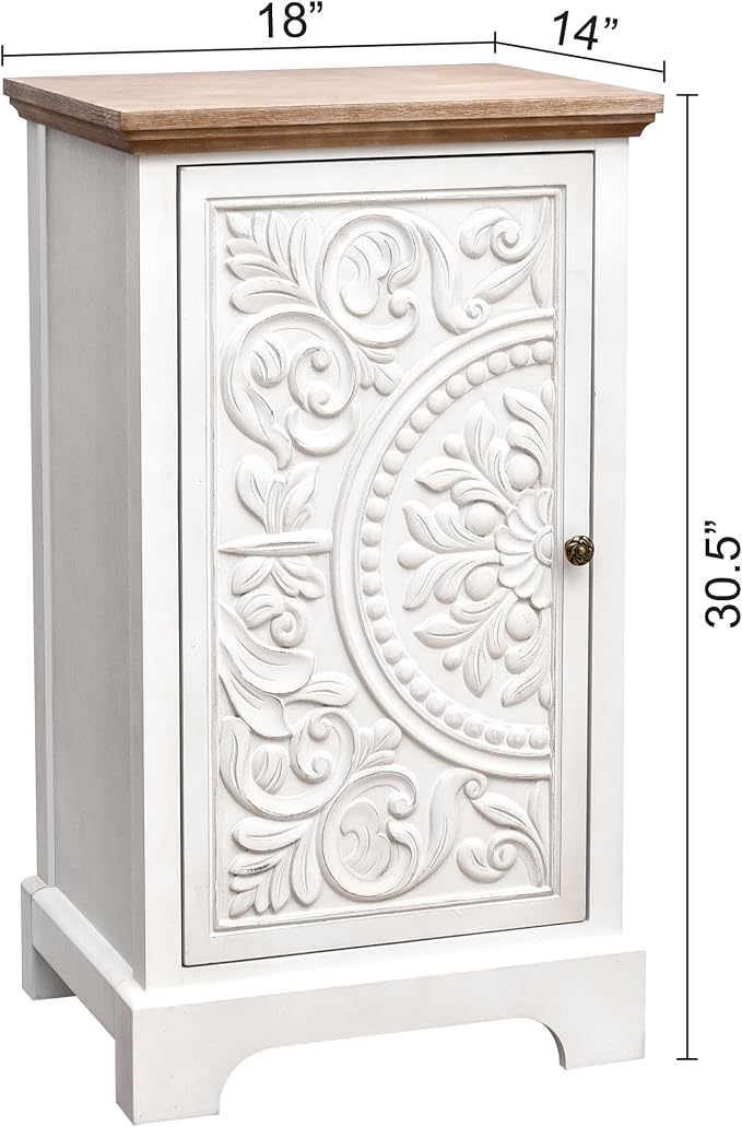 eHemco Ornate Floral Carved End Table - Image 3