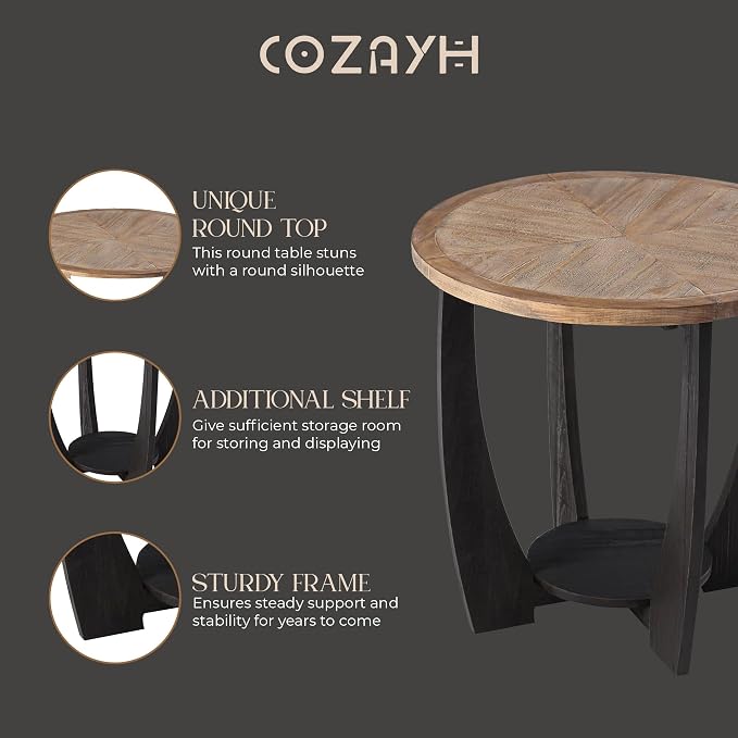 COZAYH Rustic Farmhouse End Table - Image 6