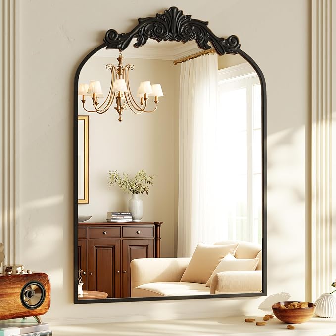 VooBang Vintage Arched Bathroom Mirror, 24x36 Inch Retro Wall Mounted Vanity - Image 4