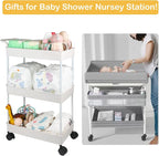 Volnamal Baby Diaper Caddy, Plastic Movable Cart - Image 7