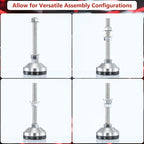 Heavy Duty 2400 lb Capacity Stainless Steel Adjustable Leveling Feet - Image 4