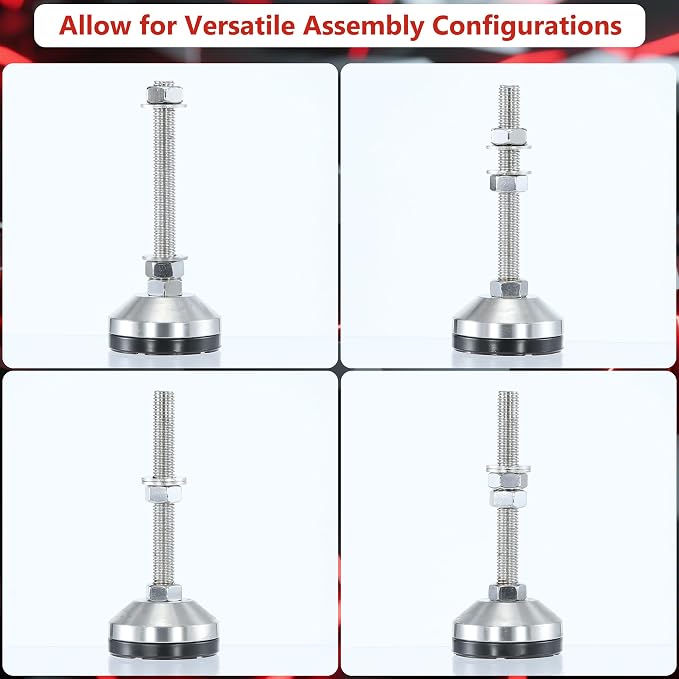 Heavy Duty 2400 lb Capacity Stainless Steel Adjustable Leveling Feet - Image 4