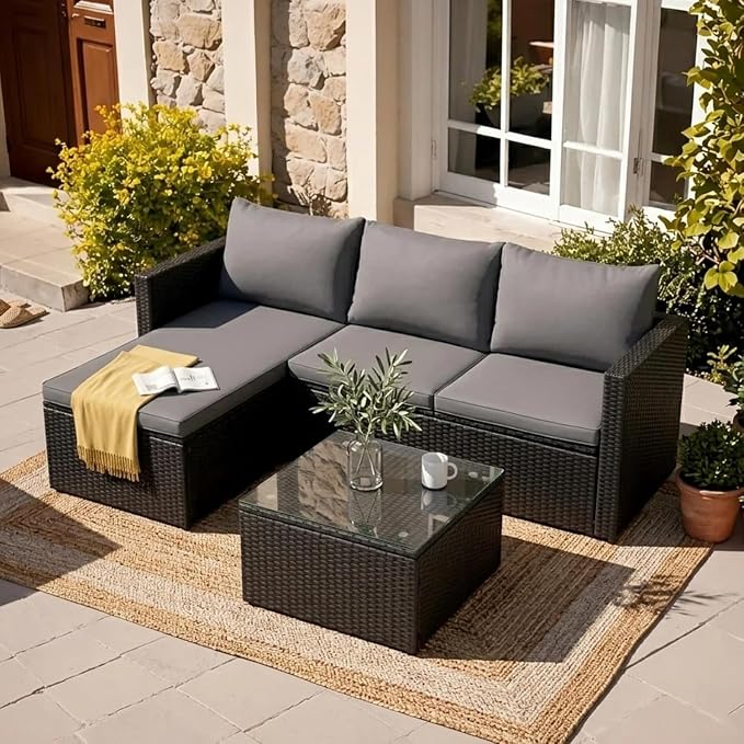 JAMFLY 3-Piece Outdoor Sectional Sofa Set by JAMFLY