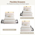 Queen LED Velvet Bed Frame - Image 8