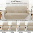 Reversible Loveseat Couch Sofa Covers, Sand/Beige | Loveseat Covers - Image 8