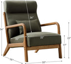 ANJ Mid Century Modern High Back Accent Chairs Set of 2, Single Lounge Armchair - Image 2