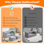 MeMoreCool Kids Sofa Couch, Glow-in-the-Dark Plush Cover, Convertible Foam - Image 8