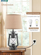 LEDIARY 18.72" Sliver LED Lantern Flickering Flame Table Lamps - Image 5