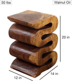 Haussmann Wood Wave Verve Accent Snake Table 12x14x20 in H Walnut Oil - Image 3