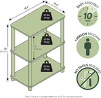 Furinno Turn-N-Tube Storage Shelves, 3-Tier Open Frame Book Shelf, Standing - Image 3