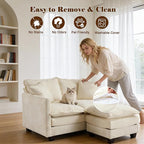 Loveseat Sofa with Ottoman - Image 4