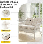 1 MIDDLE ONE Wicker Chair Cushions 3 Pieces Set - Image 5
