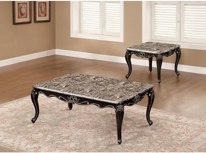 Transitional Style 1x Coffee Table & End Table Set by Unknown