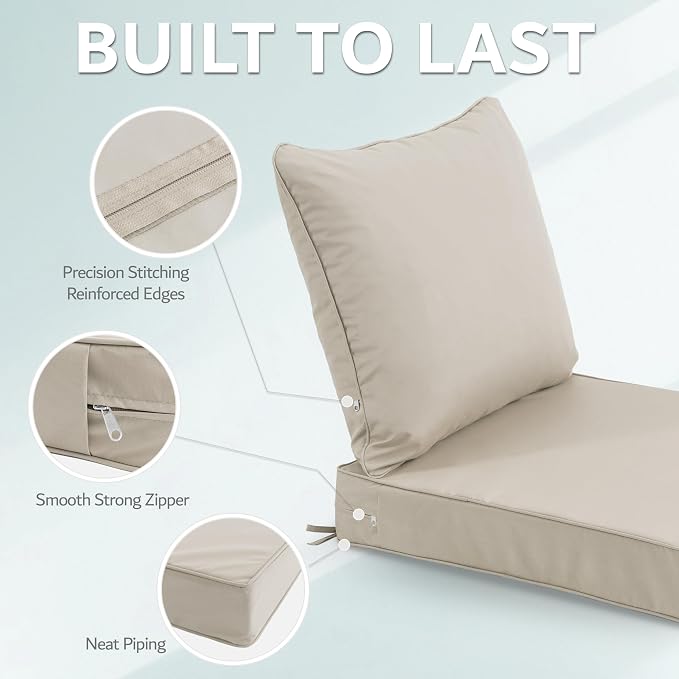 19x19 Inch Patio Chair Cushions Set of 4, Outdoor Furniture Cushions - Image 6