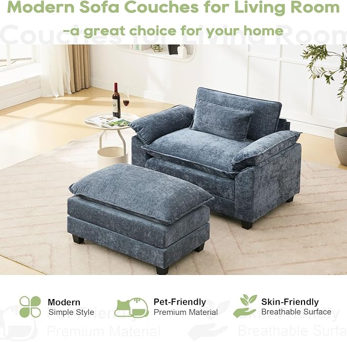 Oprisen 53" Modular Sectional Sofa, Comfy Cloud Couch Sectional Sofa - Image 6