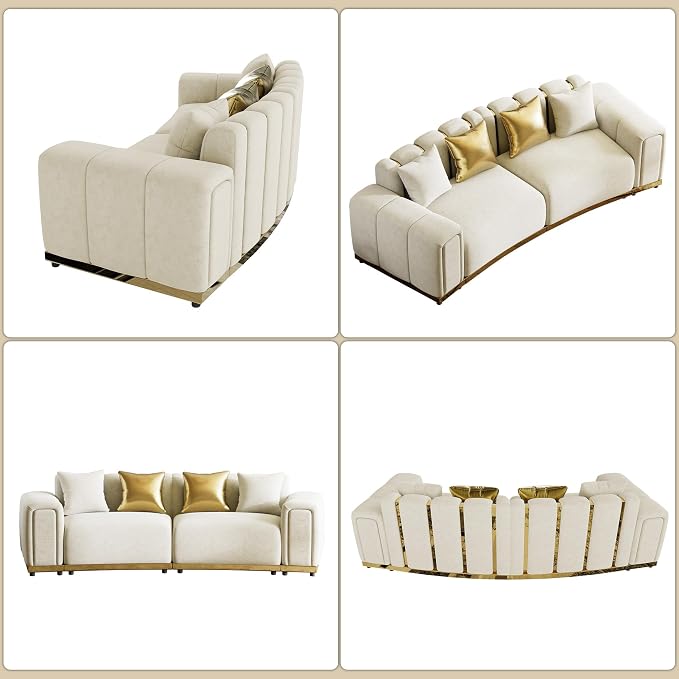 104" Oversized Velvet Chesterfield Couch - Image 6