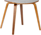 Armen Living Jaguar Mid-Century Dining Chair in Walnut Wood and Gray Fabric - Image 9