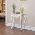 Victorian Style White Console Table, Vintage Entryway Foyer Narrow Sofa Table by Unknown