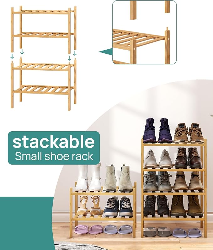 viewcare Small Shoe Rack, 2-Tier Shoe Rack - Image 5