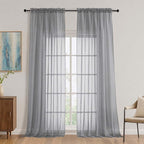 Charcoal Grey Bedroom Curtains 2 Panel Sets 96 Inch Length, 59 Inch Extra Wide by OVZME