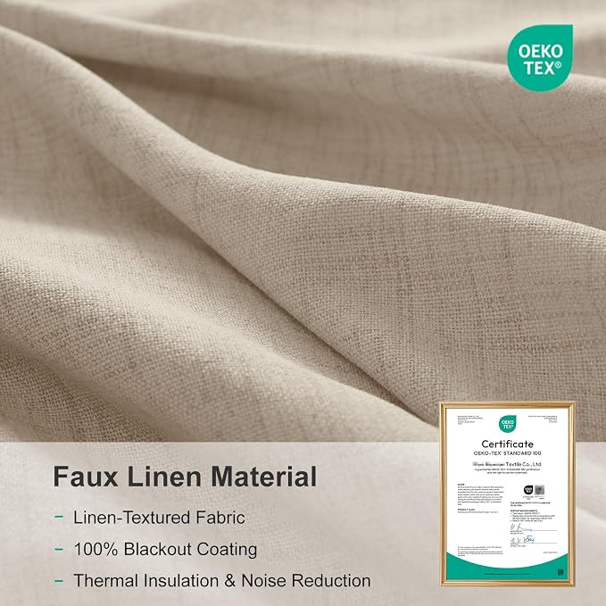 Linen Textured Total Blackout Curtains - Image 7