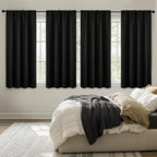 MIULEE 4 Panels Set Black Blackout Curtains 63 Inch Length Bedroom | Thermal by MIULEE