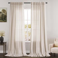 Extra Long Linen Curtains 108 Inches Long 2 Panels Set by Nanspring