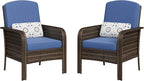 Garvee Outdoor Wicker Chairs, 2 Pieces Patio Furniture Set, All Weather High by Garvee