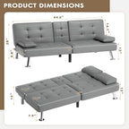 Homall Futon Sofa Bed, Leather Futon Couch - Image 3