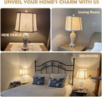 25'' Farmhouse Table Lamp for Living Room Bedroom, 2 USB Ports Vintage Rustic - Image 2