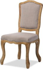 Baxton Studio Chateauneuf French Vintage Cottage Weathered Oak Linen by BaxtonStudio