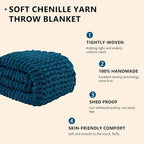 L'AGRATY Chunky Knit Throw Blanket - Image 2