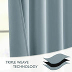 MIULEE Slate Blue Back Tab Blackout Curtains 52x84 Inch Length 2 Panels Set | - Image 7