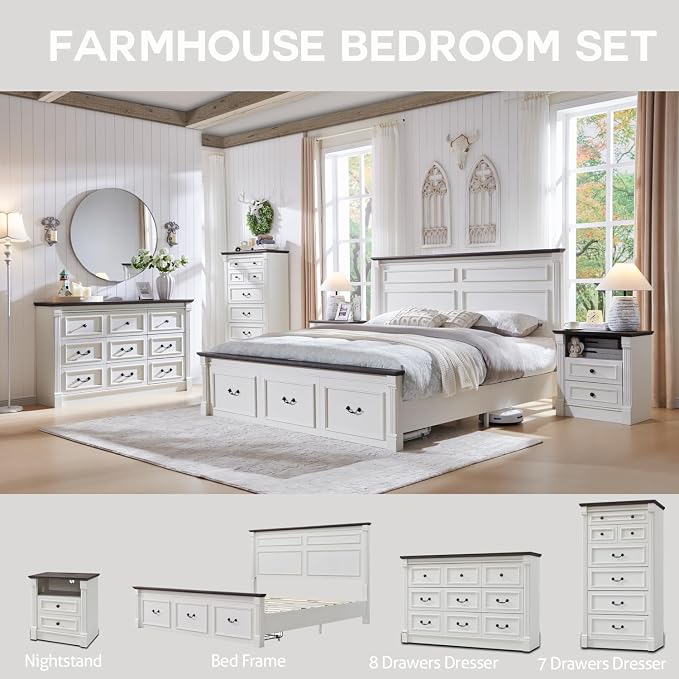 Aitjunz Farmhouse King Size Bed Frame - Image 6
