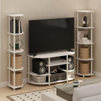 Furinno Jaya TV Stand, 4-Tier Toolless Assembly Corner Entertainment Center - Image 2