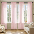 MIULEE Blush Pink Sheer Curtains 96 Inches Long 4 Panels 42 x 96 Inches | Light by MIULEE