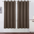 Chocolate Brown Thermal Blackout Curtains/52 x 72 Inch/Set of 2 Panels Room by Lemomo