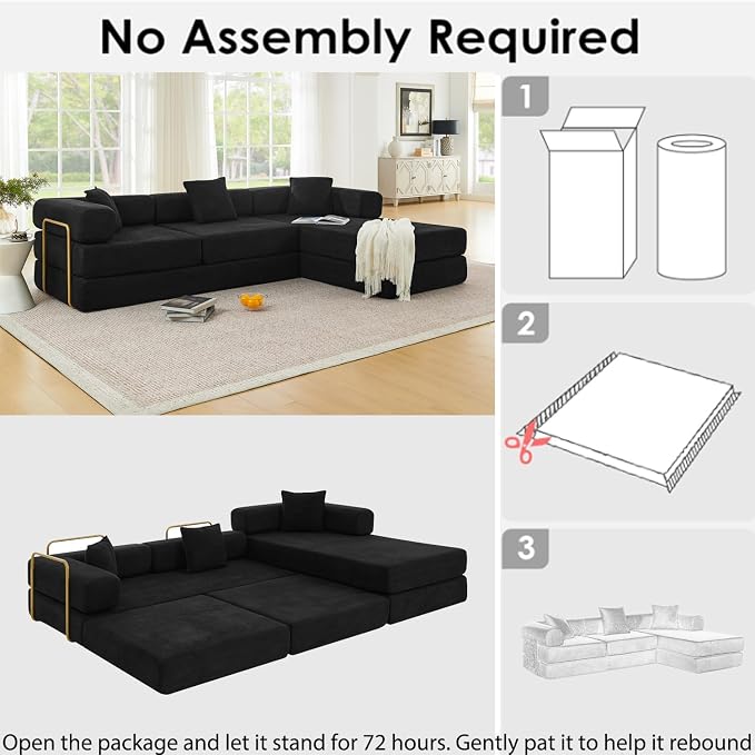 HANXIN 108" Modular Sectional Sofa, Futon Convertible Sofa Bed, Oversized - Image 3