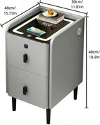 Smart Nightstand with Fingerprint Lock Drawers, Wireless Charging Support - Image 2