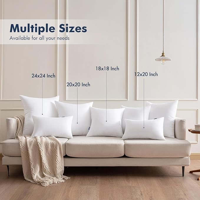 MIULEE 24x24 Euro Pillow Inserts 2 Pack, Throw Pillows - Image 9