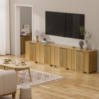 Brafab Buffet Cabinet, Wood Fluted Credenza - Image 7