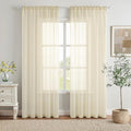 MIULEE Light Cream Sheer Curtains 96 inches Long 54 X 96 Inches, 2 Panels | by MIULEE