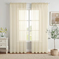 MIULEE Light Cream Sheer Curtains 54 X 72 Inches, 2 Panels | Solid Color by MIULEE