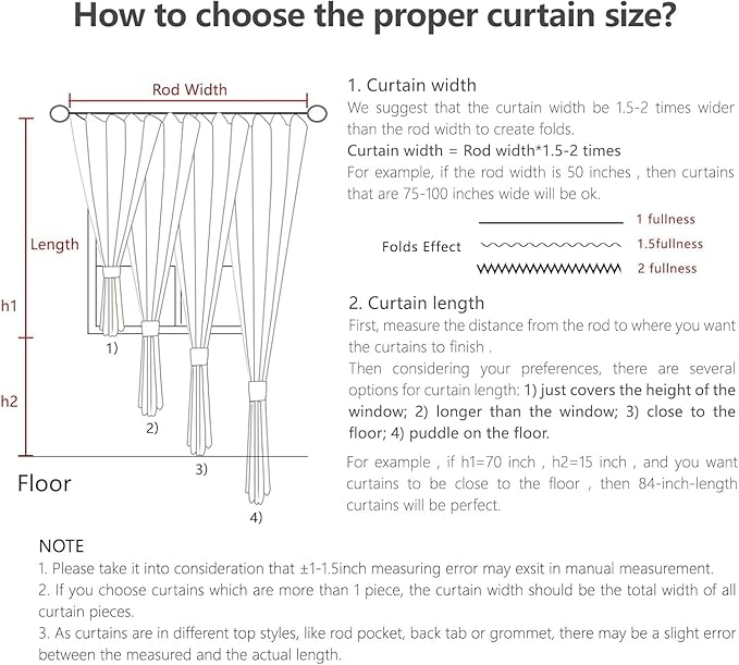 Joydeco Linen Curtains 72 Inch Length 2 Panel Sets, Light Filtering Curtains - Image 9