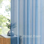 NICETOWN Stone Blue Sheer Curtains 108 inches Long, Grommet Top Elegant Voile - Image 5