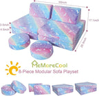 MeMoreCool Kids Modular Play Couch, 8-Piece Foam Toddler Couch Set - Image 3