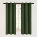 NICETOWN Dark Green Blackout Cafe Satin Curtains by NICETOWN